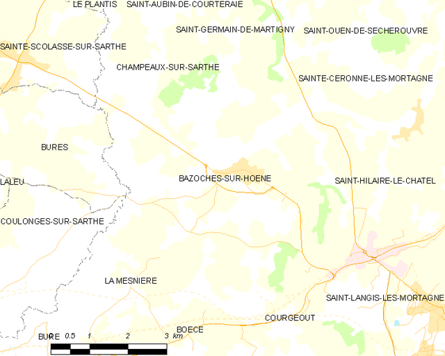 Poziția localității Bazoches-sur-Hoëne