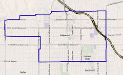 Map of Hollywood district, Los Angeles, California.png