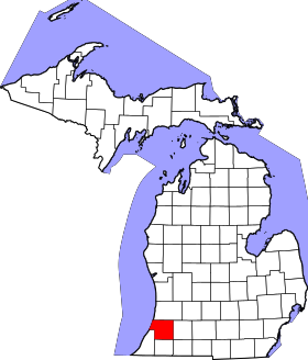 Map of Michigan highlighting Van Buren County.svg