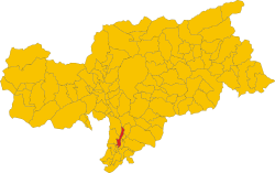 Elhelyezkedése Bolzano autonóm megye térképén