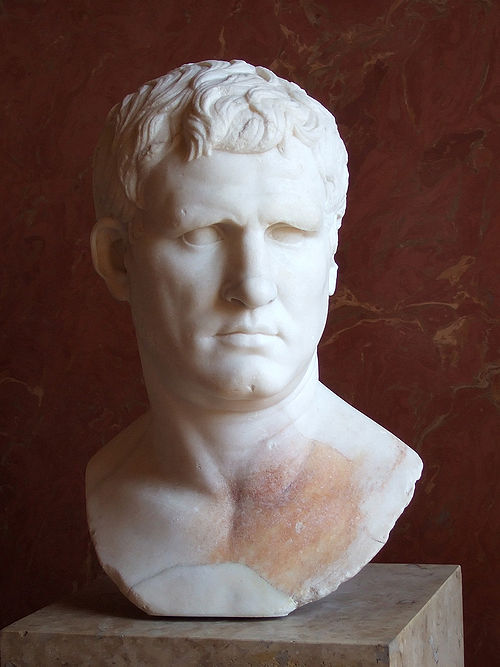 Marble portrait head of Marcus Vipsanius Agrippa, currently in the Louvre