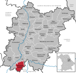 Läget för Maxhütte-Haidhof i Landkreis Schwandorf