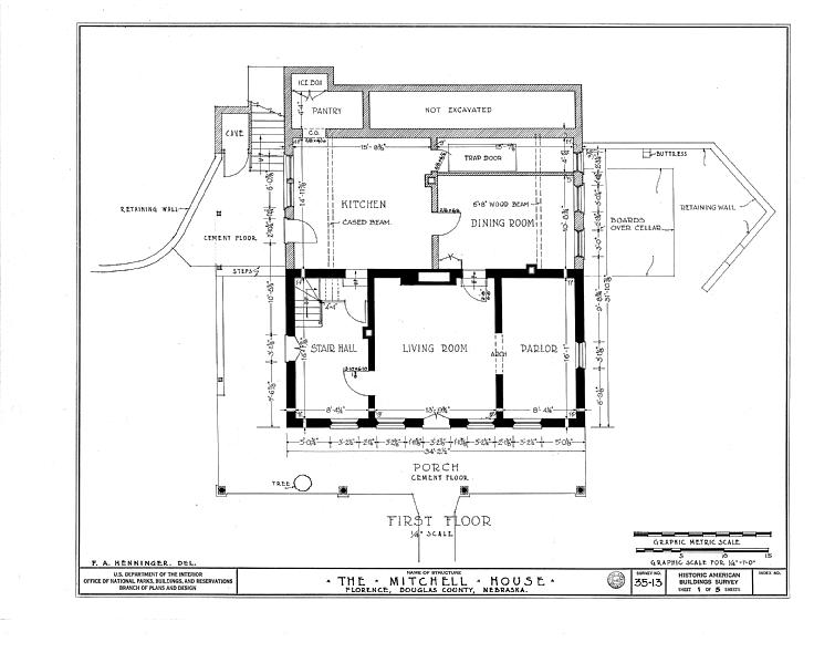 File:Mitchell House, Thirty-first and State Streets, Omaha, Douglas County, NE HABS NEB,28-FLOR,1- (sheet 1 of 5).tif