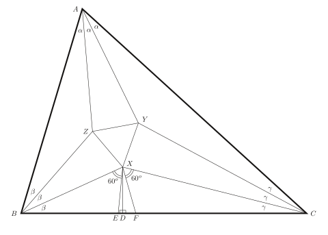 Fig 1.   Elementary proof of Morley's trisector theorem Morley Proof.svg