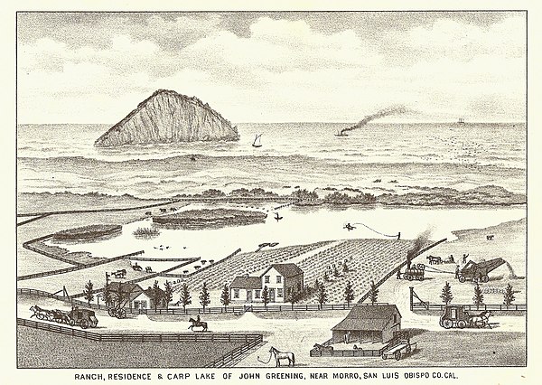 View of Morro Rock in 1883