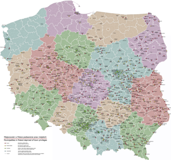 Map of places in Poland that lost their city status Municipalities in Poland deprived of town privileges.png
