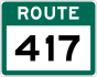 Route 417 Schild