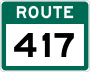 Route 417 marker