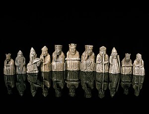 The 12th-century Lewis chessmen in the collection of the National Museum of Scotland NMSLewisChessmen29.jpg