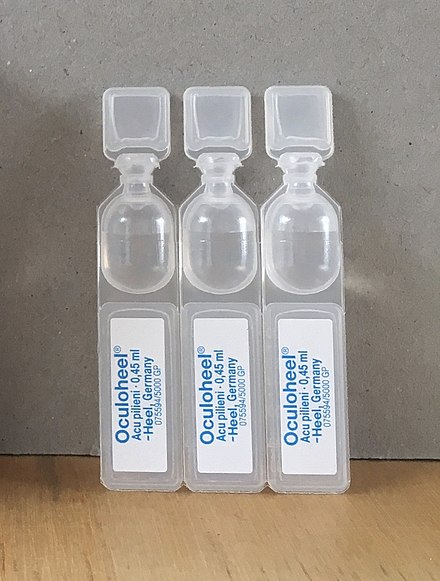 Eye drops sold in blow fill seal packaging