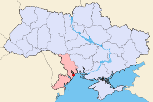 Položaj Odese na karti Ukrajine