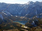 Blick vom Eibenberg auf den Offensee, Totes Gebirge, Österreich