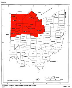 Ohio Counties highlight Northwest Ohio.gif