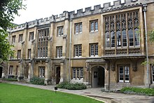 1826 Gothic Revival building on the west side of St Mary's Hall, incorporating the old gate Oriel St Mary West.jpg