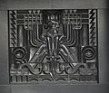 Coat of arms of Poland in Art Deco style, basalt relief, Ministry of Transport in Warsaw (1931)
