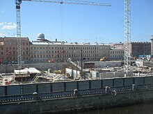 Состояние строительства на июнь 2009 года: вид из окна Мариинского театра