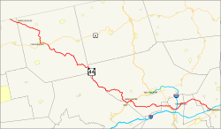 Map of Pennsylvania Route 44