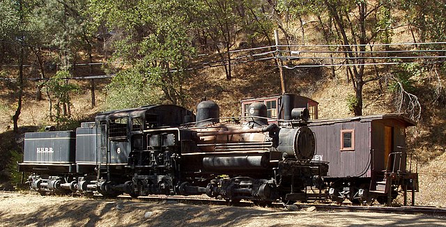 Preserved Hetch Hetchy Railroad rolling stock in 2007