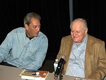 Paul Auster and Ashbery discussing their work at the 2010 Brooklyn Book Festival. Paul Auster John Ashbery BBF 2010 Shankbone.jpg