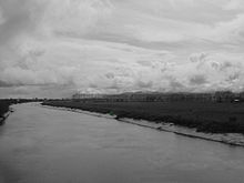 Control works in the floodplain of the Piako River played a big role in the draining of the Hauraki Plains Piako2.jpg