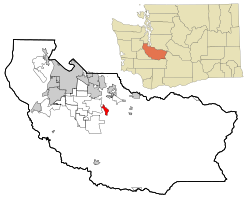 Pierce County Washington Incorporated and Unincorporated areas Orting Highlighted.svg