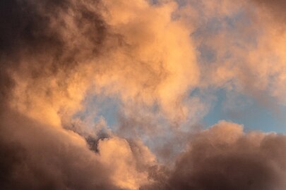 Pink cumulus clouds in Tuntorp