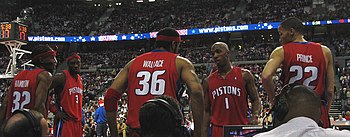 Il quintetto titolare dei Pistons campioni NBA 2004