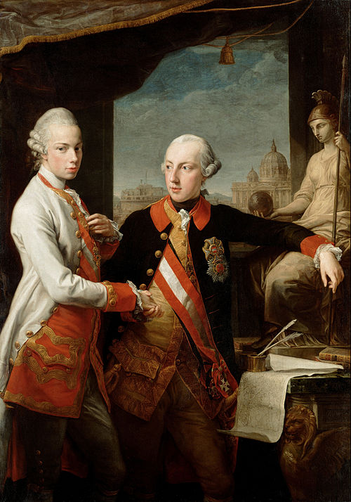 Joseph II (right) with his brother Peter Leopold (by Pompeo Batoni, 1769, Vienna, Kunsthistorisches Museum)