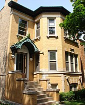 A Portage Park two-flat, or Polish flat, in Chicago's Bungalow Belt Portage Park Two Flat.jpg