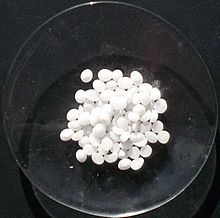 Pellets of potassium hydroxide