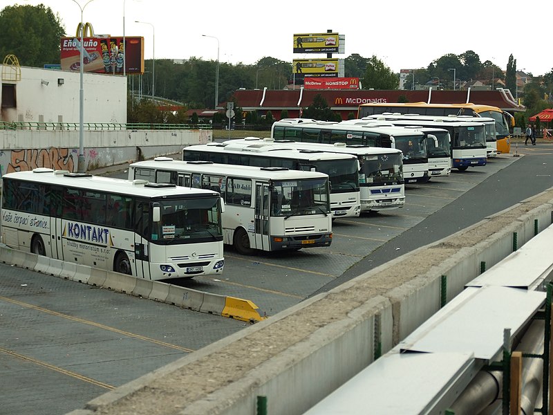 File:Praha, Černý Most, autobusy různých dopravců.jpg