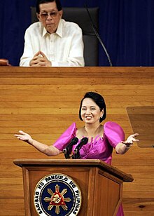 Enrile (top) during President Gloria Macapagal Arroyo's 9th State of the Nation Address (SONA) in 2009 President Arroyo's 9th SONA (02).jpg