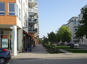 Bebyggelsen och Primusgatan österut.