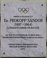 Prokopp Sándor emléktáblája egykori lakhelyén, a Ráday utca 52. szám alatt