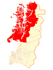 Localização na região de Aysén del General Carlos Ibáñez del Campo