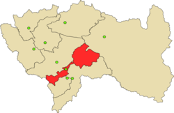 Location of the province in the Junín region