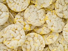 Puffed rice cakes, sold commercially in North America and Europe Quaker-Popped-Rice-Snacks.jpg