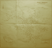 Carte représentant le district de Branković dessinée à partir des toponymes du defter[8]