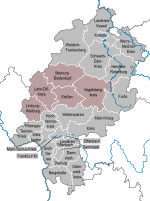 Localização no estado de Hessen