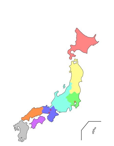 File:Regions and Prefectures of Japan-blank.svg