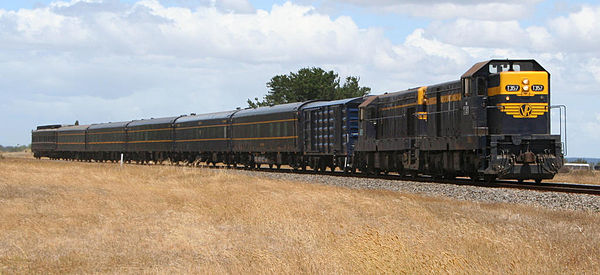 Locomotives T357 and T320 on a Seymour Railway Heritage Centre tour