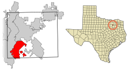 Rockwall County Texas Incorporated Areas Heath highlighted.svg