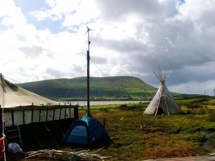 Activist camp on the proposed pipeline route, February 2007