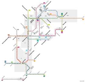 Ren-Ruhr S-Bahn bölümünün açıklayıcı resmi