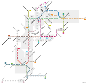 Rhine-Ruhr S-Bahn network map including the Cologne S-Bahn S-Bahn Rhein-Ruhr 2020.svg