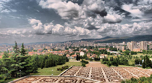 View of the city from the monument "The Defenders of Stara Zagora"