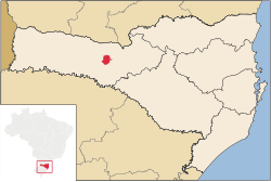 瓦爾任博尼塔在聖卡塔琳娜州的位置