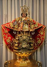 The Santo Nino de Cebu, one of the oldest Christian relics in the Philippines. Santo Nino de Cebu 2.jpg