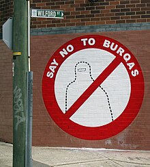 Say no to burqas mural in Newtown, New South Wales Say no to Burqas mural in Newtown, New South Wales.jpg