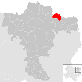 Poloha obce Schrattenberg v okrese Mistelbach (klikacia mapa)